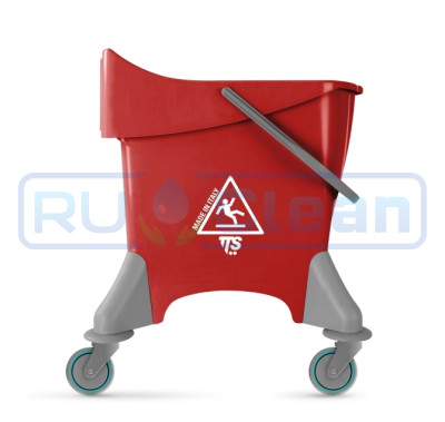 Ведро TTS PILE (30л, колеса, без отжима, красный)
