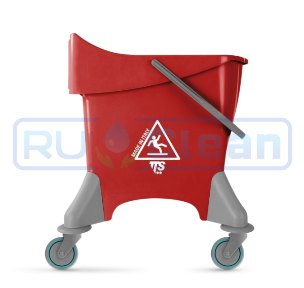 Ведро TTS PILE (30л, колеса, без отжима, красный)