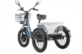 Трицикл электрический Eltreco Porter Fat 700 (темно-синий)