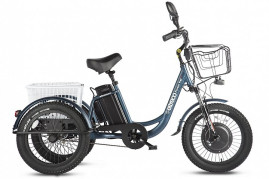 Трицикл электрический Eltreco Porter Fat 700 (темно-синий)