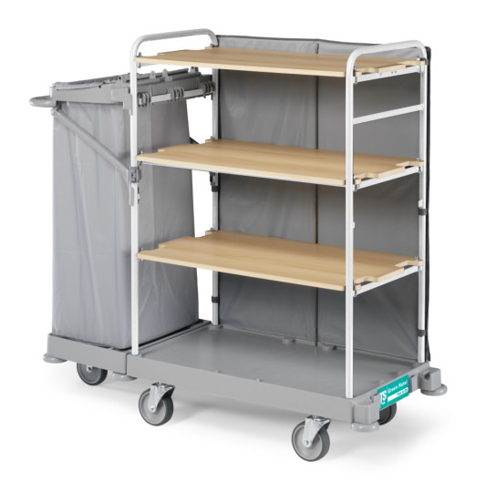 Тележка TTS GREEN HOTEL 922 (4 полки, закр. задняя панель, колеса D150мм)