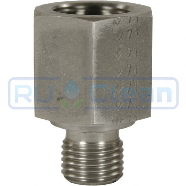 Переходник 400 bar, 26 мм, 3/8 внутр.-1/4 внеш. нерж. сталь R+M 57639