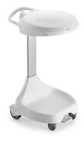 Держатель мешка TTS Smile W-1020 (60+60л, колеса, педаль, крышка белая)