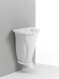 Ведро мусорное TTS Wall-Up (50 л, белый, педаль, крышка белый)