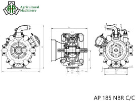 Мембранный насос Agro Pump 185 NBR C/C (20 бар, 185 л/мин, 550 об/мин)