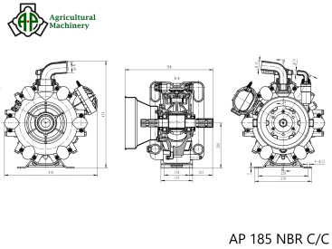 Мембранный насос Agro Pump 185 NBR C/C (20 бар, 185 л/мин, 550 об/мин)