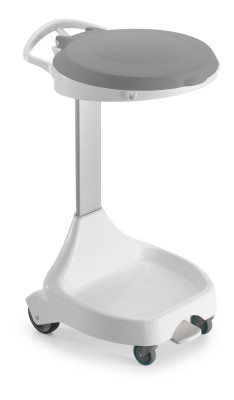 Держатель мешка TTS Smile W-1020 (60+60л, колеса, педаль, крышка серая)