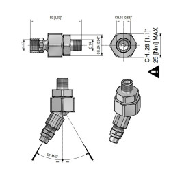 Форсункодержатель поворотный (1/4ш_NPT-1/4г_NPT, нерж) PA
