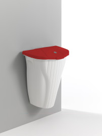 Ведро мусорное TTS Wall-Up (50л, настенное, крышка красный)