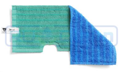 Моп двусторонний TTS (46х19.5см, микрофибра, для гладких полов, синий/зеленый)