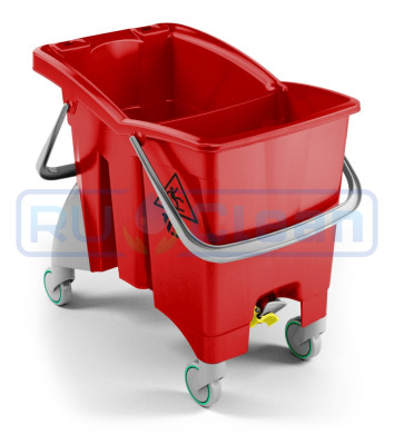 Ведро TTS ActionPro (30 л, 4 шт, перегородка, колеса, 2 сливных отверстия, красный)