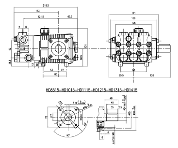 Насос высокого давления HAWK HD 1415R (1450 об/мин)