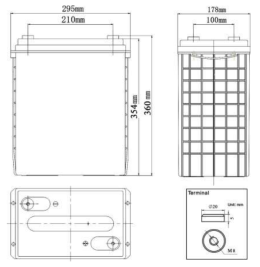 Тяговый аккумулятор ESB HTL6-330 (330Ач, 6В, Gel)