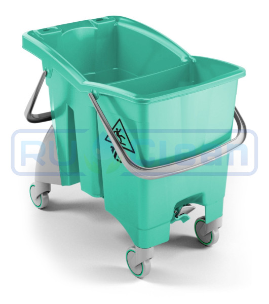 Ведро TTS ActionPro (30 л, 4 шт, перегородка, колеса, 2 сливных отверстия, зеленый)