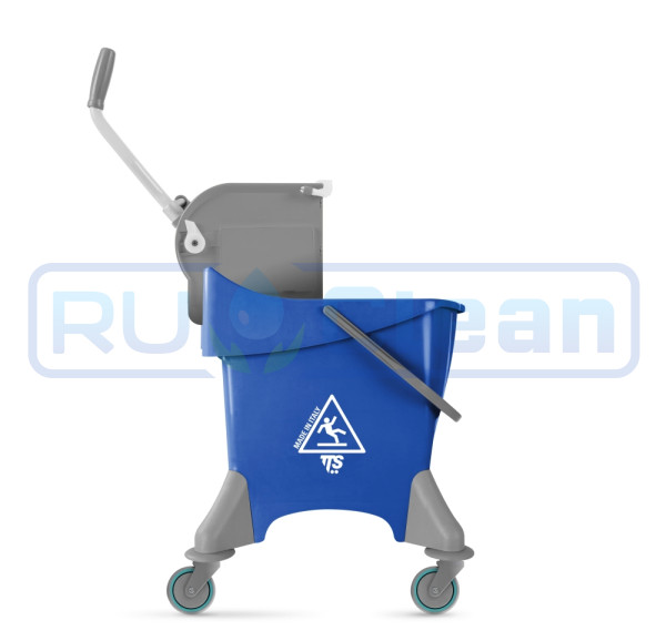 Ведро TTS ActionPro (30 л, колеса, отжим O-KEY, синий)