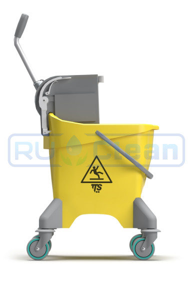 Ведро TTS ActionPro (30 л, колеса, отжим O-KEY, желтый)