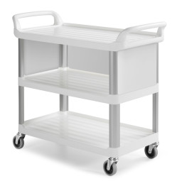 Тележка TTS Shelf B3700 (3 полки, верхняя закр, колеса d125мм, белый)