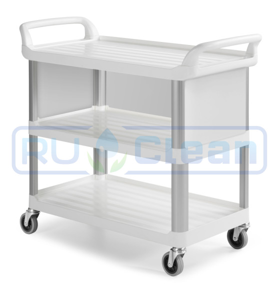 Тележка TTS Shelf B3700 (3 полки, верхняя закр, колеса d125мм, белый)