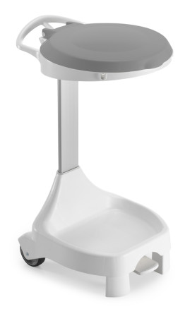 Держатель мешка TTS Smile W-1070 (60+60л, колеса, ножки, педаль, крышка серая)