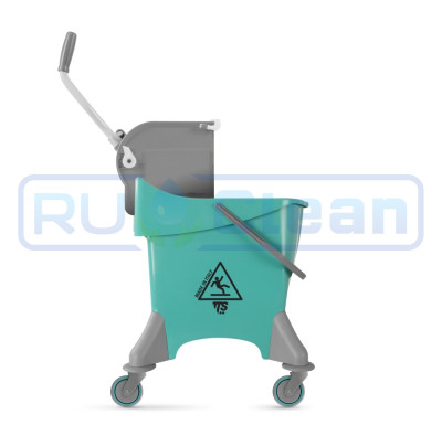 Ведро TTS ActionPro (30 л, колеса, отжим O-KEY, зеленый)