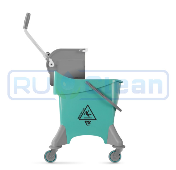 Ведро TTS ActionPro (30 л, колеса, отжим O-KEY, зеленый)