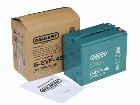 Тяговый аккумулятор Gelbert 6-EVF-45 (12В, 47,5Ач, AGM)