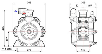 Мембранный насос Comet BP280 D (20 бар, 248 л/мин, ВОМ 1"3/8)