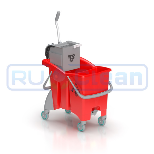 Ведро TTS ActionPro (30л, перегородка, колеса, отжим O-KEY, красный)