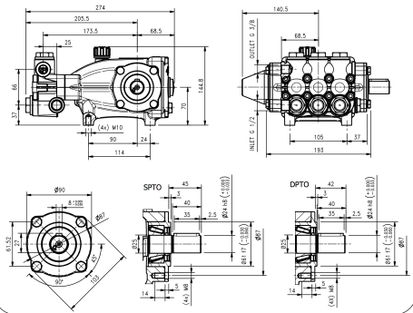 Насос высокого давления HAWK NMT 2120R (1450 об/мин)