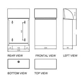Контейнер для мусора Nofer настенный (5,7л, нерж., хром)
