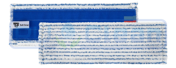 Моп TTS SOFT STRIAT (60см, липучка, микрофибра, белый/синий)