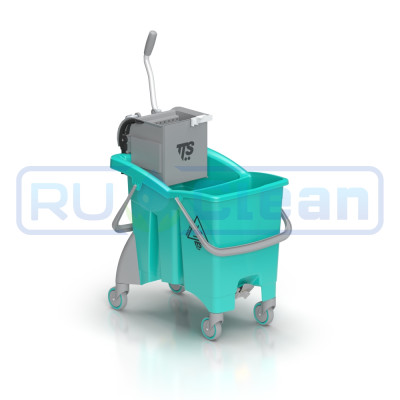 Ведро TTS ActionPro (30л, перегородка, колеса, отжим O-KEY, зеленый)