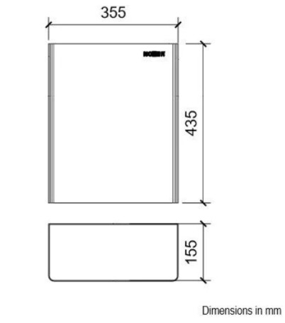 Контейнер для мусора Nofer настенный (23л, нерж., глянцевый, без крышки)