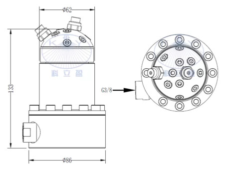 Насадка для мойки емкостей TCC5-2-1.0 (180бар, 21л/мин, 120град, гидропривод) Keliying