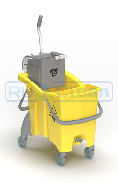 Ведро TTS ACTIONPRO (30л, отжим O-KEY, 2 слив. отверстия, желтый, 4 шт)