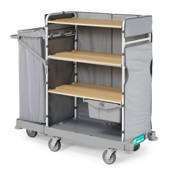 Тележка TTS GREEN HOTEL 920 (4 полки, выдвижной ящик, колеса D150мм)