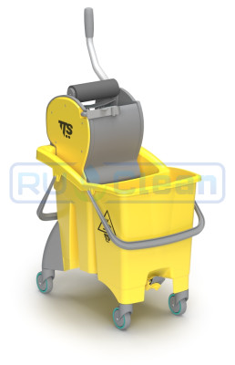 Ведро TTS ACTIONPRO (30л, колеса, отжим Dry, 2 слив. отверстия, желтый, 4шт)