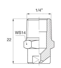 Форсунка 25300 (1/4ш, AISI 416) PNR