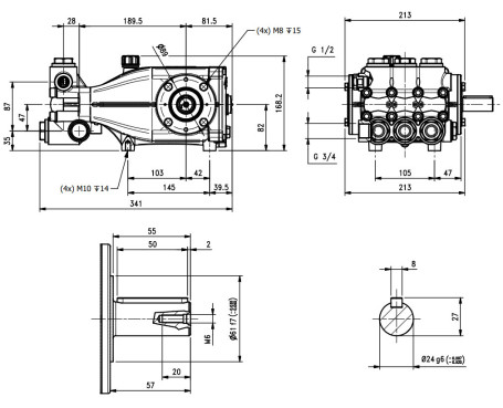 Насос высокого давления HAWK XLT 4217HTIR (1450 об/мин)