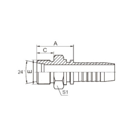 Фитинг высокого давления DKO-S (DN12, М20х1.5ш, оцинк) Robin