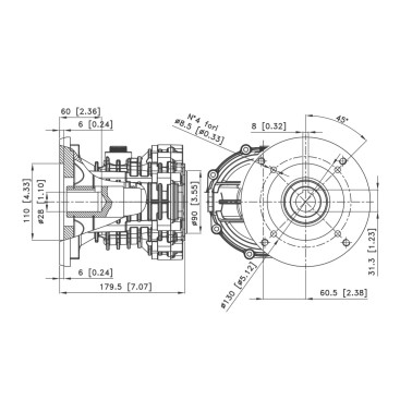 Редуктор Bertolini RE127 (VF) (1450-550о/мин)