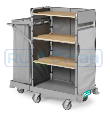 Тележка TTS GREEN HOTEL 900 (4 полки, колеса d140мм, серый)