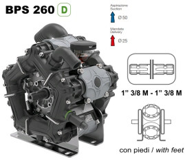Мембранный насос Comet BPS260 D (249 л/мин, 20 бар, вал ВОМ 1"3/8)