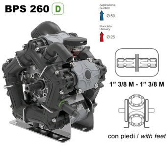 Мембранный насос Comet BPS260 D (249 л/мин, 20 бар, вал ВОМ 1"3/8)