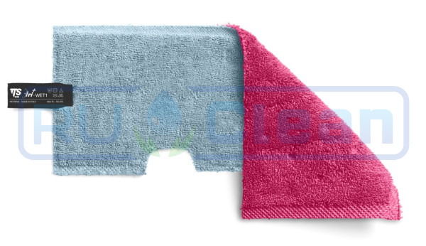 Моп двусторонний TTS Tri+ Wet 1-Dry (46х19.5см, полиэстер, синий/красный)