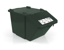 Контейнер мусорный TTS (зеленый, полипропилен, 45л)