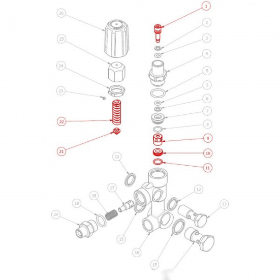 Ремкомплект уплотнений регулятора давления HAWK VBA
