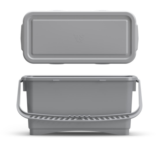 Ведро TTS (20л, ручка, крышка, серый)