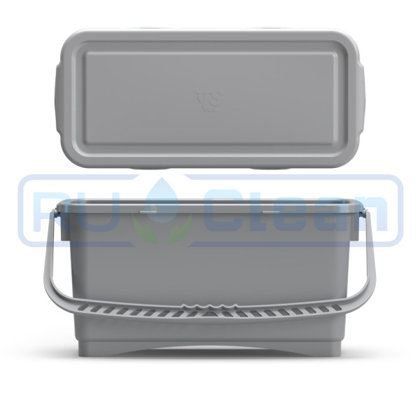 Ведро TTS (20л, ручка, крышка, серый)