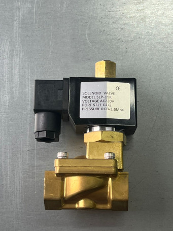 Клапан электромагнитный 0200D (16бар, 1/2"г-г, норм.откр, латунь, 220В) TOR